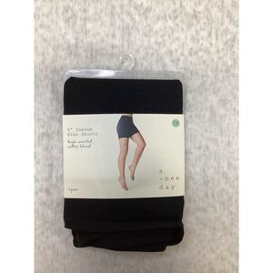 A New Day Womens High Waisted 5 Inch Inseam Bike Shorts Black Plus Size 1X New